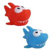 Игрушка Eastland Дельфин для собак, с пищалкой, винил, 13×10×7 см, голубой/красный
