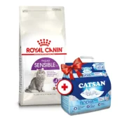 Сухий корм Royal Canin Sensible при чутливому травленні у кішок, 4 кг + наповнювач Catsan 5 л у подарунок