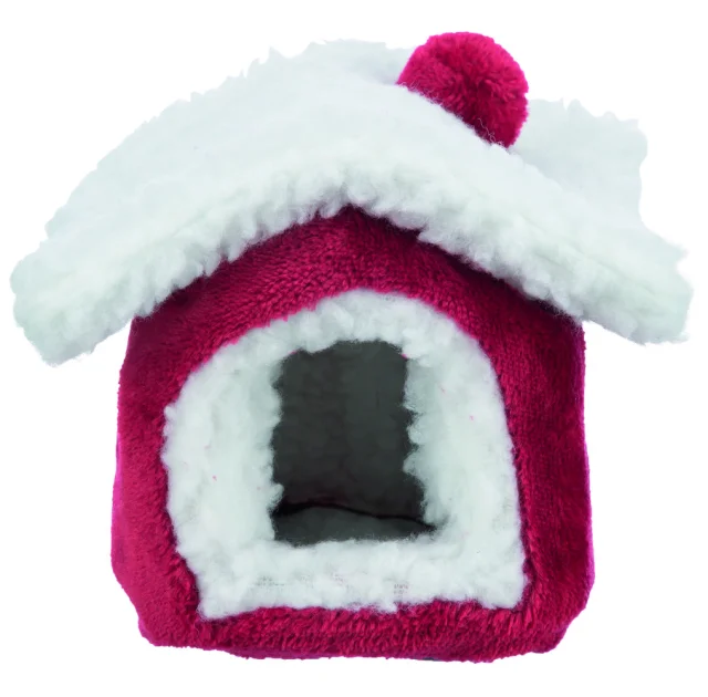 Лежак-печера Trixie Cuddly Cave для гризунів, 15×12×15 см, червоний/білий