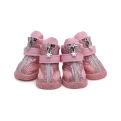 Черевики Ruispet для малих порід собак, демісезонні, розмір №2, 4×3.2 см, 4 штуки, рожеві