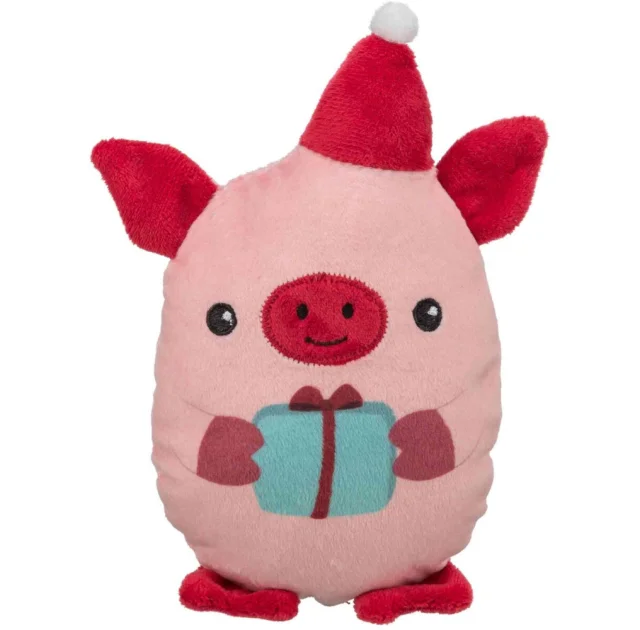 Игрушка Trixie Рождественская свинка для собак, плюш, 19 см