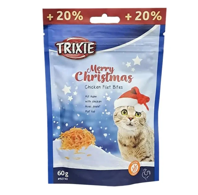 Ласощі Trixie Xmas Premio для котів, шматочки з курячого філе, 60 г