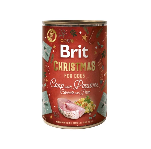 Консерви Brit Mono Protein Christmas Carp with Potatoes для собак, з коропом і картоплею, 400 г