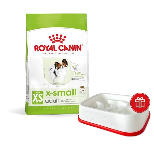 Промо набір Сухий корм Royal Canin X-Small Adult для собак мініатюрних порід, 3 кг + інтерактивна годівниця у подарунок