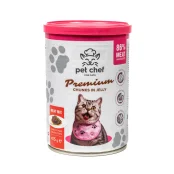 Консервы Pet Chef Мясной микс для взрослых кошек, кусочки в желе, 415 г