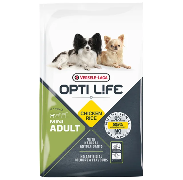 Сухий суперпреміум корм Versele-Laga Opti Life Adult Mini для собак міні та малих порід, курка, 7.5 кг