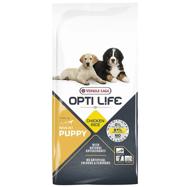 Сухий суперпреміум корм Versele-Laga Opti Life Puppy Maxi для цуценят, великих порід, курка, 12.5 кг