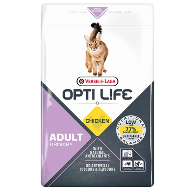 Сухой беззерновой суперпремиум корм Versele-Laga Opti Life Urinary для кошек, предрасположенных к мочекаменной болезни, курица, 1 кг