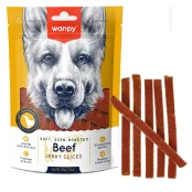 Ласощі для собак Wanpy Soft Beef Jerky Slices, в'ялена яловичина з качкою, слайси, 100 г