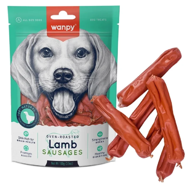 Ласощі Wanpy Lamb Sausages для собак, сосиски з ягням, 100 г