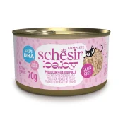 Вологий корм Schesir Baby Chicken With Chicken Liver, консерви для кошенят, курка з курячою печінкою в бульйоні, 70 г