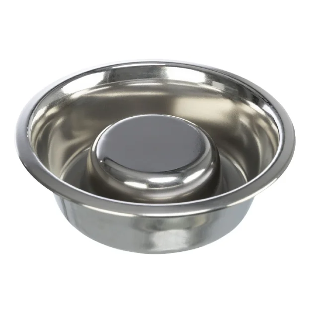 Миска Trixie Feeding Slow для собак, нержавеющая сталь, 1.5 л, 24 см