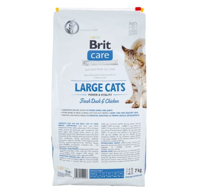 Сухой корм Brit Care Cat Power and Vitality для кошек, больших пород, 7 кг