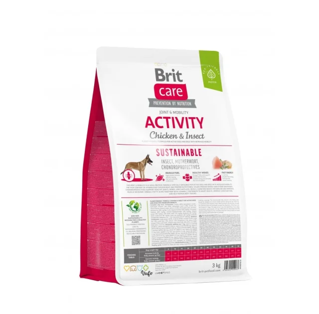 Сухой корм Brit Care Sustainable Activity для активных собак, курица и насекомые, 3 кг
