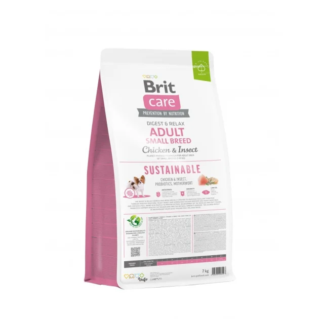 Сухий корм Brit Care Sustainable Adult Small Breed для собак, малих порід, курка і комахи, 7 кг