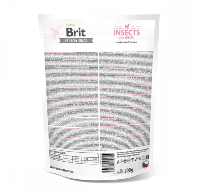 Ласощі Brit Care Crunchy Cracker Puppy Insects with Whey для цуценят, для росту, комахи і сироватка пробіотики, 200г