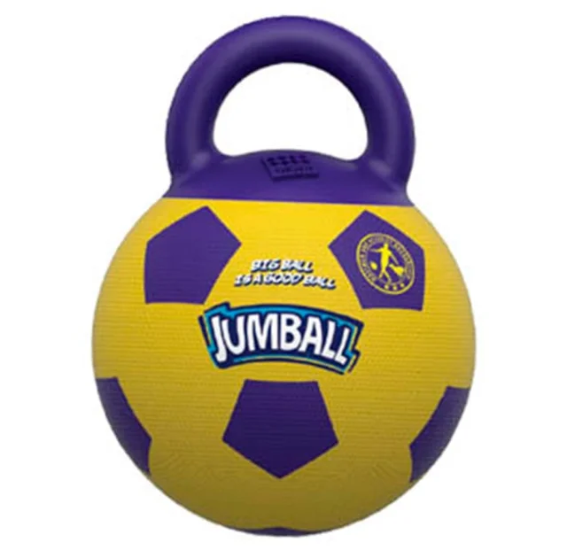 Іграшка GiGwi Ball, М'яч футбольний з ручкою для собак, гума, 26 см