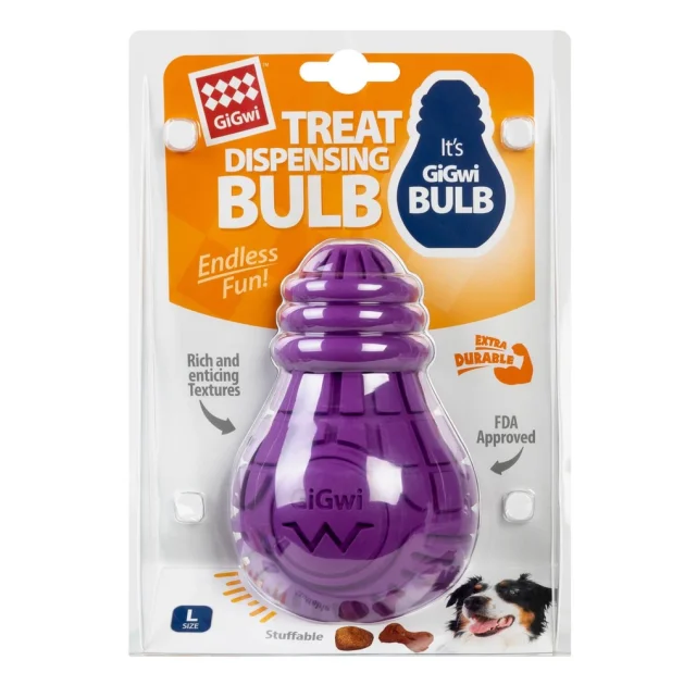 Іграшка GiGwi Bulb Rubber, Лампочка резинова для собак, гума, L, фіолетова