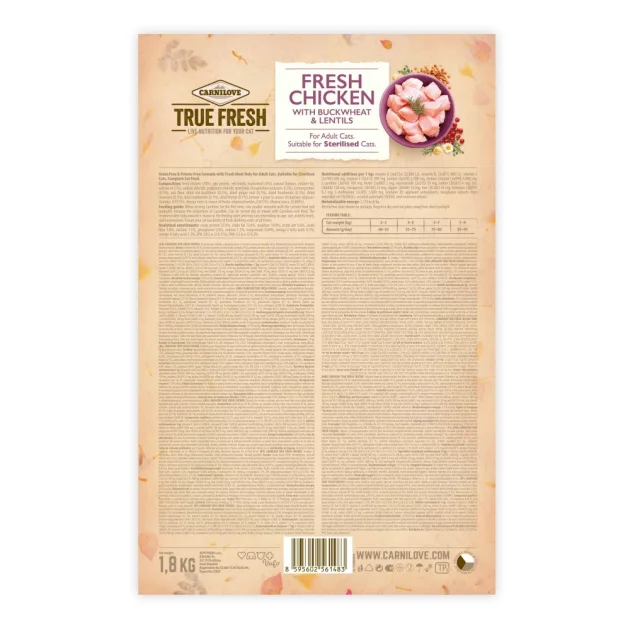Сухий корм Carnilove True Fresh Cat Fish, для дорослих котів, з куркою, 1.8 кг