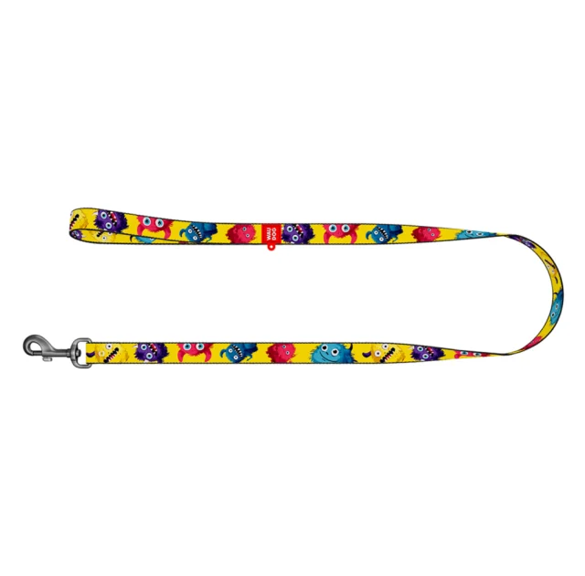 Повідець Waudog Nylon для собак, малюнок "Мохнаті монстри", нейлоновий, L-XXL, ширина: 25 мм, довжина: 122 см