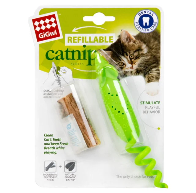 Іграшка GiGwi Refillable Catnip Мишка гумова для котів, гума, 16,5 см