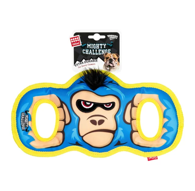 Игрушка GiGwi Mighty Challenge Горилла с пищалкой для собак,носостойкий текстиль, L, 34 см