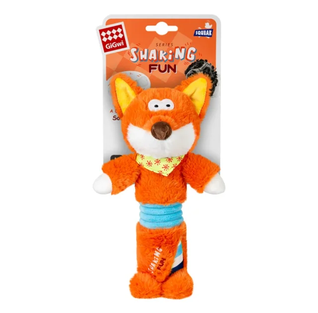 Игрушка GiGwi Shaking Fun для собак, Лис с большой пищалкой, текстиль, плюш, 32 см