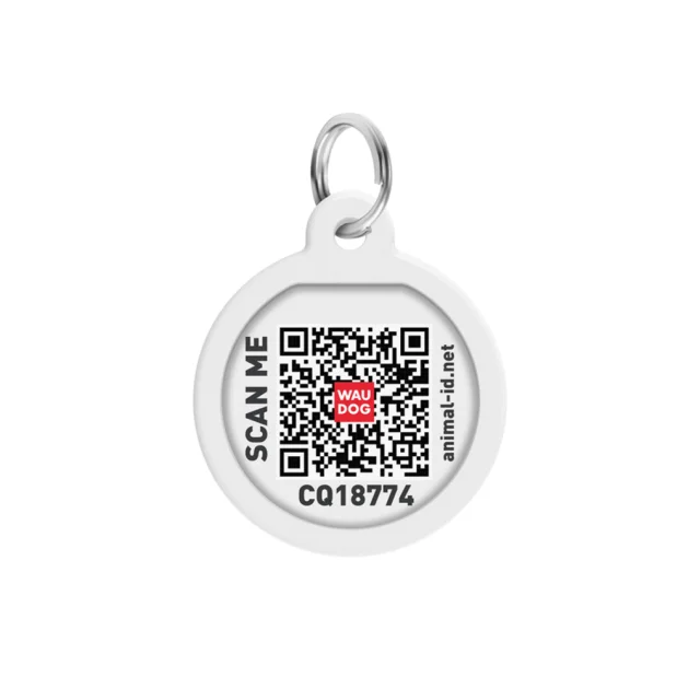 Анресник Waudog Smart ID с QR паспортом для собак и кошек, рисунок "Знамя" круг, 25 мм