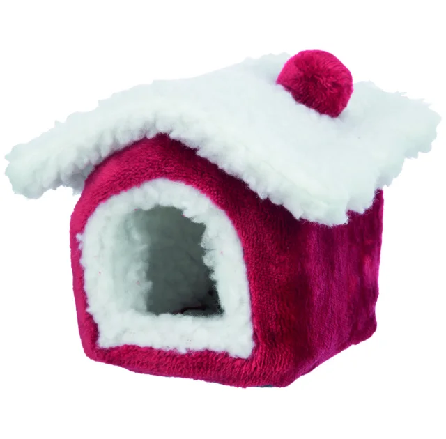 Лежак-печера Trixie Cuddly Cave для гризунів, 15×12×15 см, червоний/білий