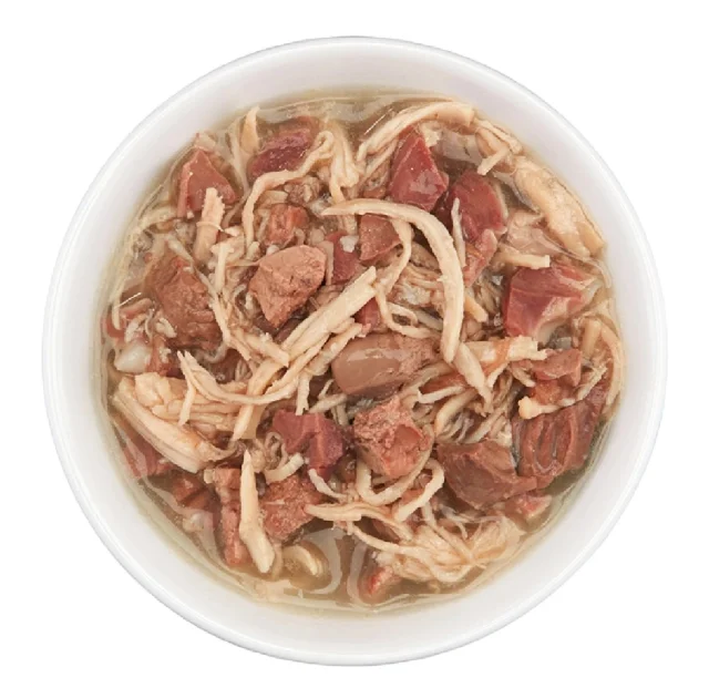 Влажный корм Schesir After Dark Chicken With Beef, консервы для кошек, курица с говядиной в бульоне, 80 г