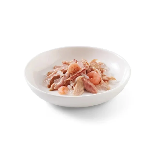 Влажный корм Schesir Tuna with Shrimps, консервы для кошек, тунец с креветками в желе, 140 г