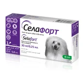 Капли KRKA Селафорт от блох, клещей и гельминтов для собак весом 2.6-5 кг, 1 пипетка