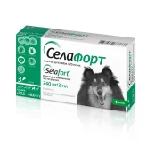 Капли KRKA Селафорт от блох, клещей и гельминтов для собак весом 20.1-40 кг, 1 пипетка