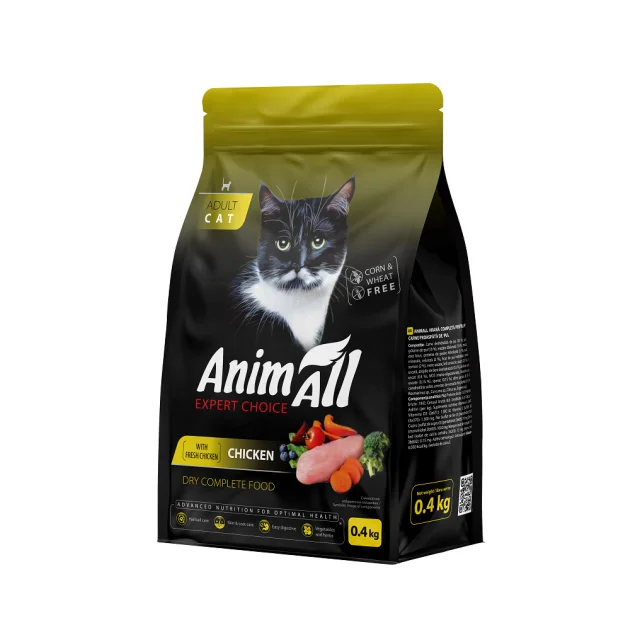 Сухой корм AnimAll для кошек, со свежей курицей, 400 г