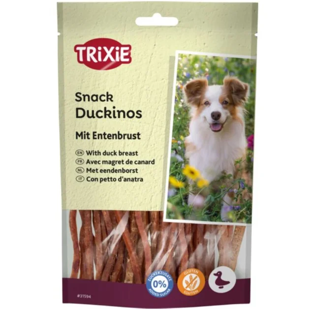 Соломка Trixie - Duckinos качина грудка, для собак, 80 г
