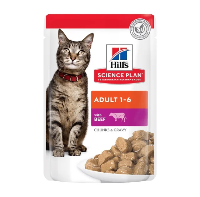 Влажный корм Hill's Science Plan Adult Cat with Beef, для кошек, с говядиной, 85 г