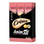 Лакомство AnimAll Сrème для кошек, со вкусом лосося, 6×15 г
