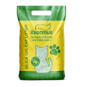 Силікагелевий наповнювач Хвостик для котячого туалету, із зеленими гранулами, велика фракція, 15 л