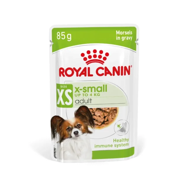 Вологий корм Royal Canin X-Small Adult для дорослих собак мініатюрних порід, шматочки в соусі, пауч, 85 г