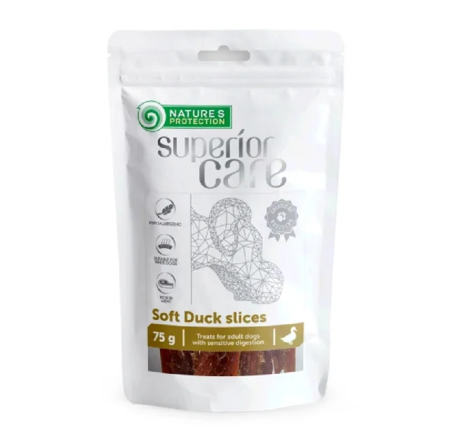 Ласощі Nature's Protection Superior Care Soft Duck Slices для собак, м'які качині кусочки, 75 г