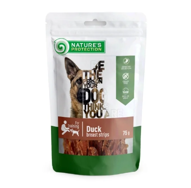 Ласощі Nature's Protection Duck Breast Strips для собак, смужки з качиної грудки, 75 г