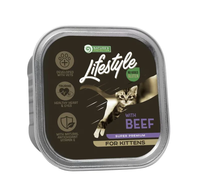 Влажный корм Nature's Protection Lifestyle Beef Kittens для котят, говядина, 85 г