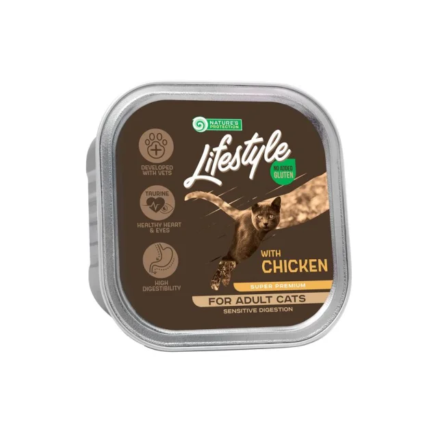 Влажный корм Nature's Protection Lifestyle Chicken Sensitive Digestion для взрослых кошек, 85 г