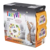Вітамінізовані ласощі AnimAll TastyVit для котів, з куркою, 600 штук (50 пакетів по 12 штук) Вітамінізовані ласощі AnimAll TastyVit для котів, з куркою, 600 штук (50 пакетів по 12 штук)