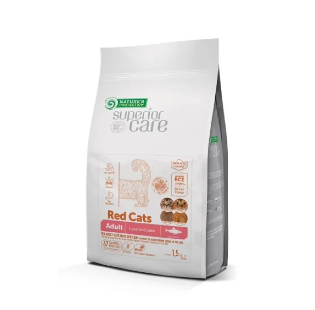 Сухой беззерновой корм Nature's Protection Superior Care Red Cats для взрослых кошек, с сельдью, 7 кг