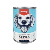 Консерви Wanpy Chicken Chunk для собак і цуценят, з куркою, шматочки, 375 г