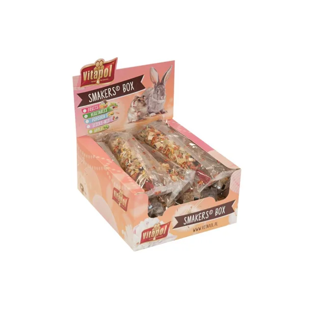 Лакомство колба Vitapol Smakers Box для грызунов, со вкусом фруктов, упаковка, 12 шт