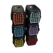 Переноска AnimAll для кошек и собак до 10 кг, черная с цветной дверцей, 48.5х32.5х32.5 см