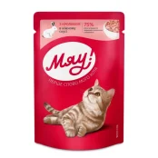 Влажный корм Мяу для кошек, кролик в нежном соусе, 85 г