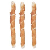 Ласощі Flamingo СНЕК R'HIDE, жувальні стіки з яловичої шкіри, обгорнуті м'ясом курки, для собак, 155 г ( 3 шт, 17 см)